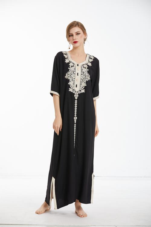 新優雅的阿拉伯女性穆斯林服飾 4 色伊斯蘭服裝 abaya 迪拜